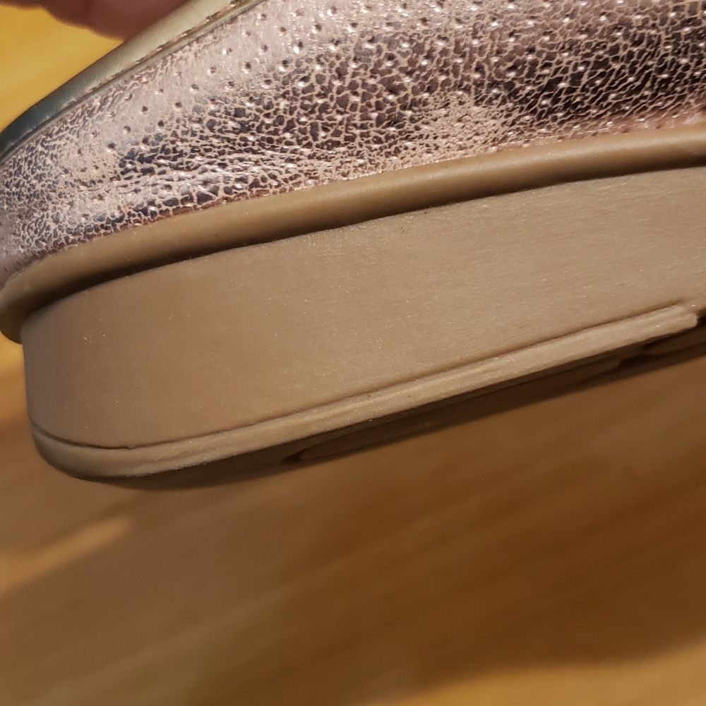 JOAN BOYCE SLIP ON SHOES/SNEAKERS/MULES SIZE 8.5 GOLD AND PINK - Picture 8 of 12
